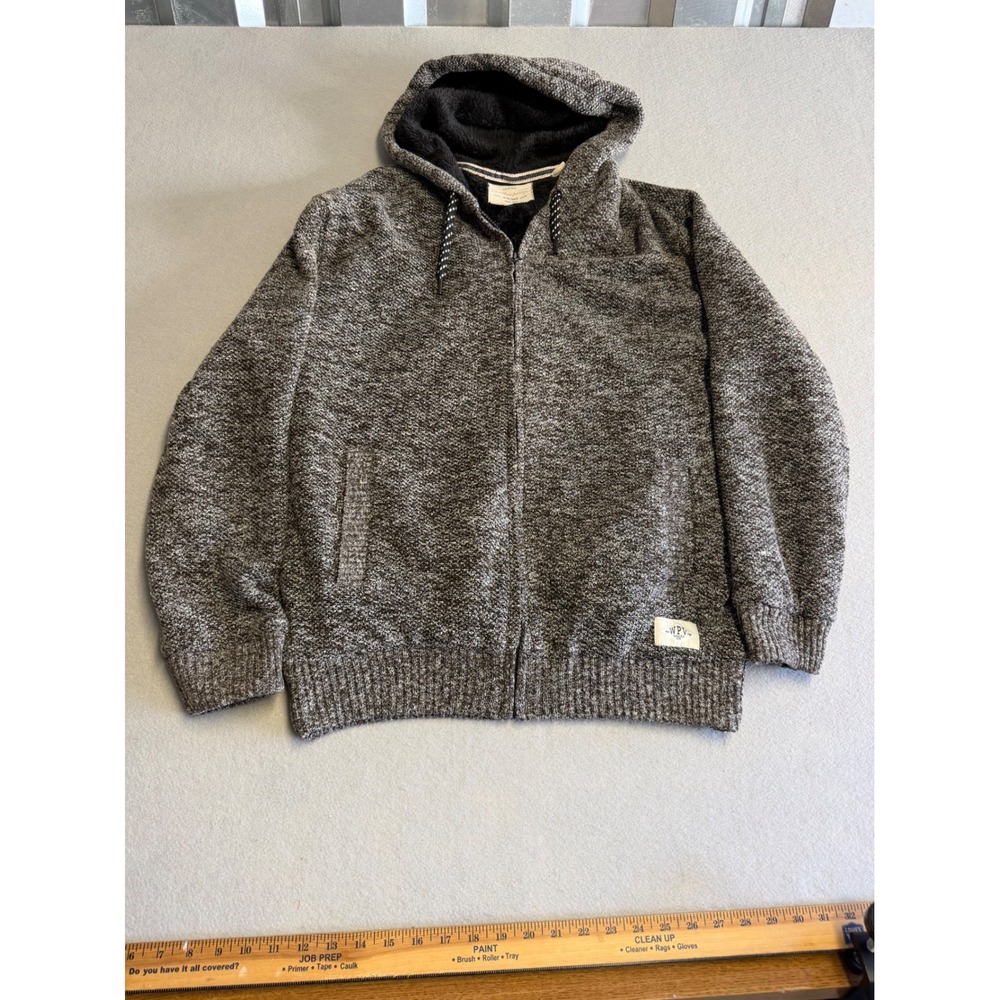 Weatherproof‎ Vintage Mens XXL Sherpa Lined Full Zip Hoodie Marled Knit Sweater